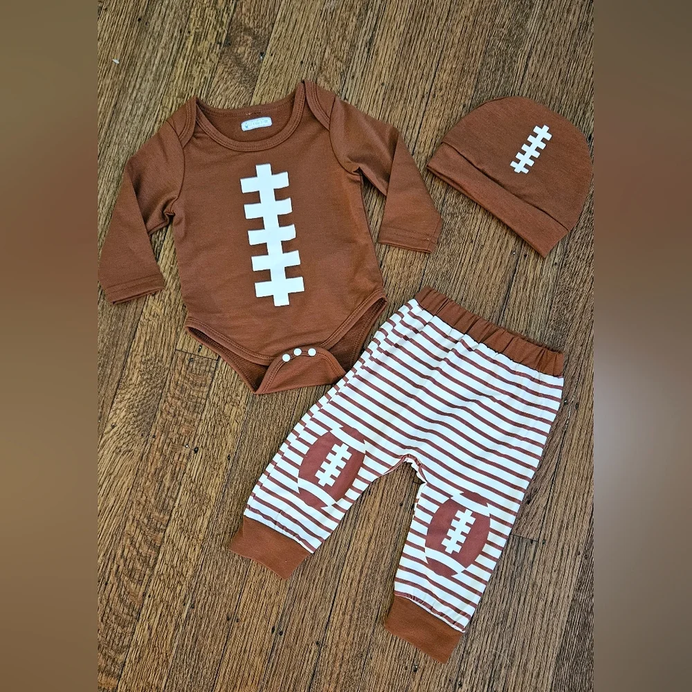 Infant 3pc Football Set 🏈Onesie + Pants + Cap = instant game day cuteness